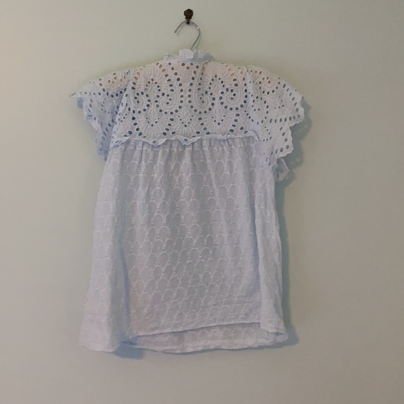 2/$25 Blue eyelet blouse - Picture 2 of 2